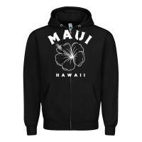 Black hawaii flower for women hibiscus maui hawaii t shirt Zipper Hoodie - linhVisuals