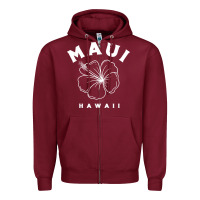 Burgundy hawaii flower for women hibiscus maui hawaii t shirt Zipper Hoodie - linhVisuals