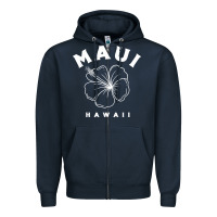 Navy hawaii flower for women hibiscus maui hawaii t shirt Zipper Hoodie - linhVisuals