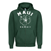 Sports Green hawaii flower for women hibiscus maui hawaii t shirt Zipper Hoodie - linhVisuals