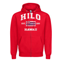 Red hilo hawaii hi vintage state athletic style t shirt Zipper Hoodie - linhVisuals