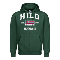 Hilo Hawaii Hi Vintage State Athletic Style T Shirt Zipper Hoodie | Teevron