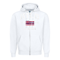 White hilo hawaii hi vintage state athletic style t shirt Zipper Hoodie - linhVisuals