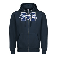 Navy moravian merch, greyhounds Zipper Hoodie - linhVisuals