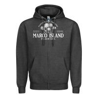 Charcoal Heather marco island fl florida's last paradise paradise coast raglan baseball Zipper Hoodie - linhVisuals