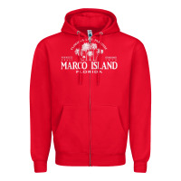 Red marco island fl florida's last paradise paradise coast raglan baseball Zipper Hoodie - linhVisuals