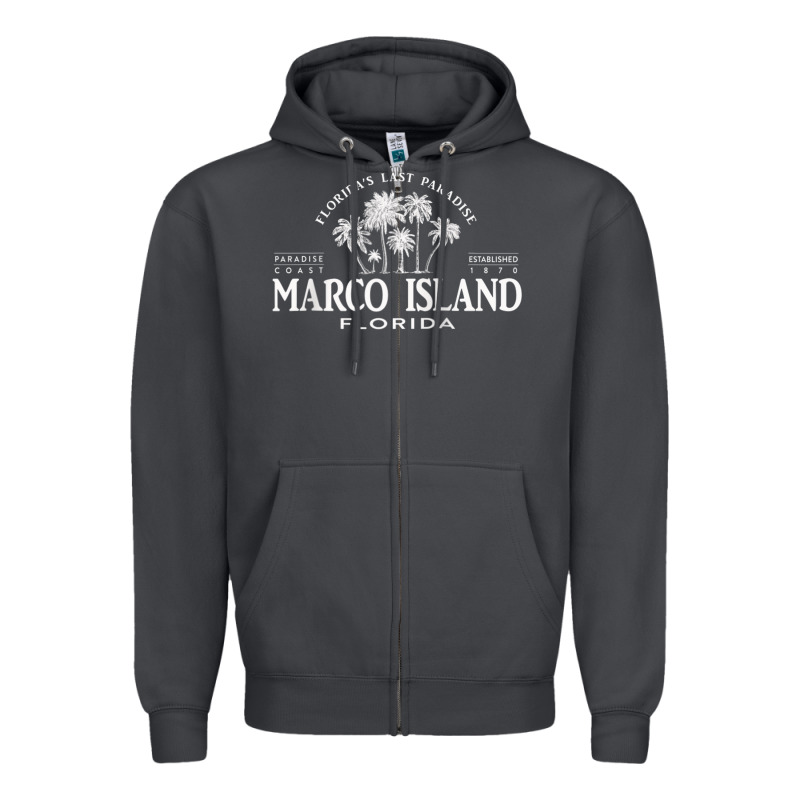 Marco Island Fl Florida's Last Paradise Paradise Coast Raglan Baseball Zipper Hoodie by linhVisuals | Teevron