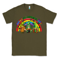 Army Green Happy St. Patrick's Day rainbow gnomes Classic Tee - CowGirlArtShop