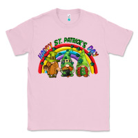Bubblegum Pink Happy St. Patrick's Day rainbow gnomes Classic Tee - CowGirlArtShop