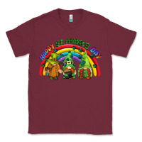 Burgundy Happy St. Patrick's Day rainbow gnomes Classic Tee - CowGirlArtShop