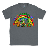 Charcoal Heather Happy St. Patrick's Day rainbow gnomes Classic Tee - CowGirlArtShop