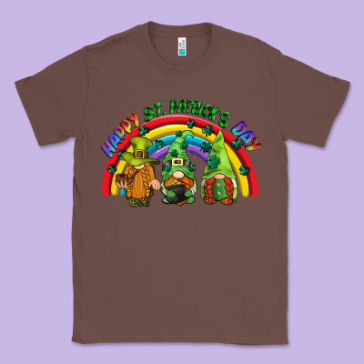 Happy St. Patrick's Day Rainbow Gnomes Classic Tee Designed By Cowgirlartshop