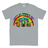 Heather Grey Happy St. Patrick's Day rainbow gnomes Classic Tee - CowGirlArtShop
