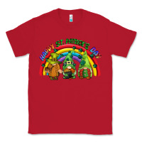Red Happy St. Patrick's Day rainbow gnomes Classic Tee - CowGirlArtShop
