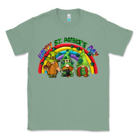 Sage Happy St. Patrick's Day rainbow gnomes Classic Tee - CowGirlArtShop