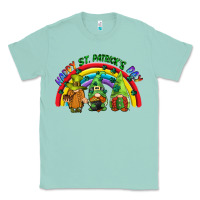 Seafoam Happy St. Patrick's Day rainbow gnomes Classic Tee - CowGirlArtShop