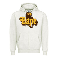 Oatmeal Heather baby bape Zipper Hoodie - linhVisuals