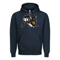Navy Dirty honey Zipper Hoodie - linhVisuals