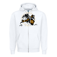 White Dirty honey Zipper Hoodie - linhVisuals