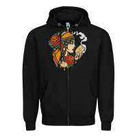 Black Dirty honey Zipper Hoodie - linhVisuals