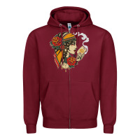 Burgundy Dirty honey Zipper Hoodie - linhVisuals