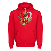 Red Dirty honey Zipper Hoodie - linhVisuals