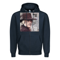 Navy charlie rich   behind closed doors Zipper Hoodie - linhVisuals