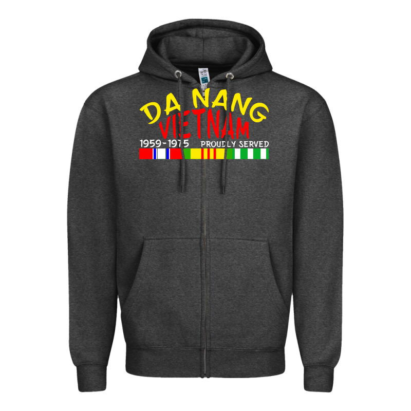 Da Nang Vietnam War Veteran Military Zipper Hoodie by linhVisuals | Teevron