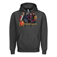 Charcoal Heather descendants poster Zipper Hoodie - linhVisuals