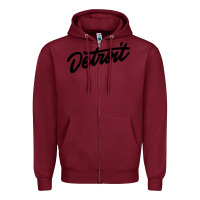 Burgundy DETROIT Zipper Hoodie - linhVisuals