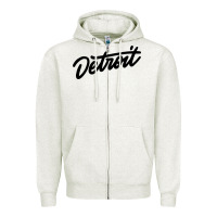 Oatmeal Heather DETROIT Zipper Hoodie - linhVisuals