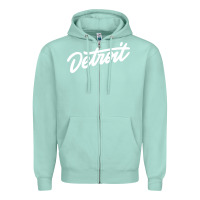 Seafoam DETROIT Zipper Hoodie - linhVisuals