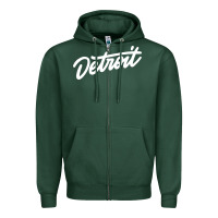 Sports Green DETROIT Zipper Hoodie - linhVisuals