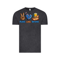 Vintage Black Peace Love Hotdog Vintage Tee - BundleAndBundleShop