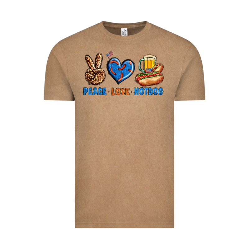 Peace Love Hotdog Vintage Tee by BundleAndBundleShop | Teevron