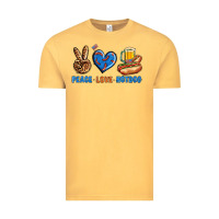 Vintage Mustard Peace Love Hotdog Vintage Tee - BundleAndBundleShop