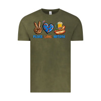 Vintage Olive Peace Love Hotdog Vintage Tee - BundleAndBundleShop