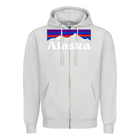 Dove Grey alaska retro vintage mountains & outdoors wilderness state Zipper Hoodie - linhVisuals