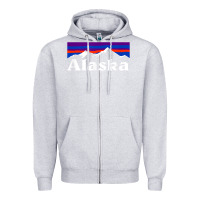 Heather Grey alaska retro vintage mountains & outdoors wilderness state Zipper Hoodie - linhVisuals