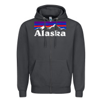 Smoke alaska retro vintage mountains & outdoors wilderness state Zipper Hoodie - linhVisuals