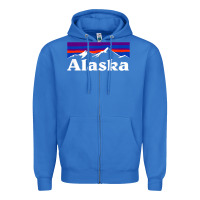 True Royal alaska retro vintage mountains & outdoors wilderness state Zipper Hoodie - linhVisuals