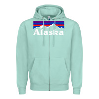 Seafoam alaska retro vintage mountains & outdoors wilderness state Zipper Hoodie - linhVisuals