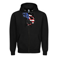 Black american cod fish design fishing lover fisherman usa premium Zipper Hoodie - linhVisuals