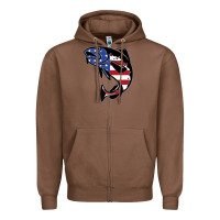 Chestnut american cod fish design fishing lover fisherman usa premium Zipper Hoodie - linhVisuals