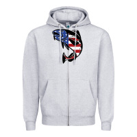 Heather Grey american cod fish design fishing lover fisherman usa premium Zipper Hoodie - linhVisuals