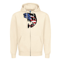 Sandshell american cod fish design fishing lover fisherman usa premium Zipper Hoodie - linhVisuals