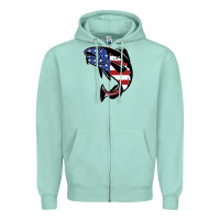 Seafoam american cod fish design fishing lover fisherman usa premium Zipper Hoodie - linhVisuals