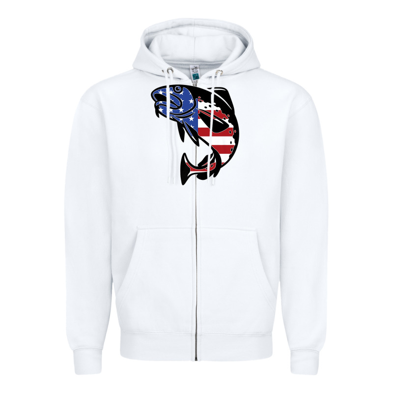 American Cod Fish Design Fishing Lover Fisherman Usa Premium Zipper Hoodie by linhVisuals | Teevron