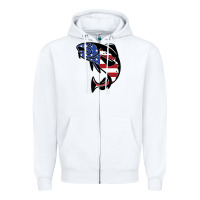 White american cod fish design fishing lover fisherman usa premium Zipper Hoodie - linhVisuals