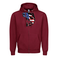 Burgundy american cod fish design fishing lover fisherman usa premium Zipper Hoodie - linhVisuals